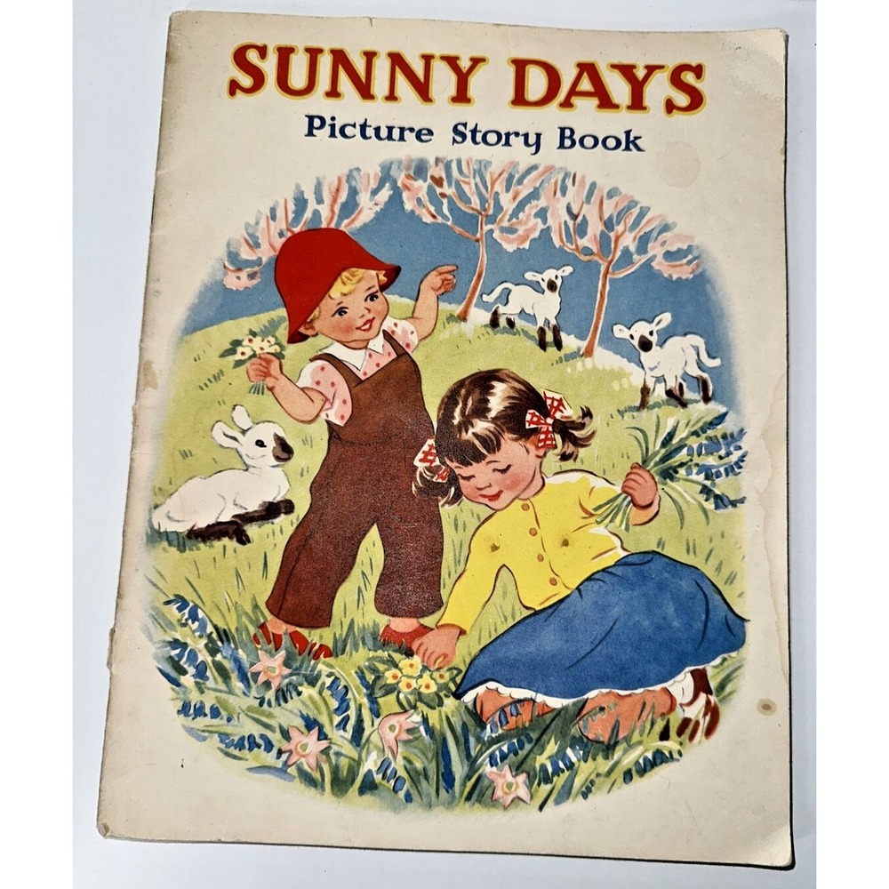 Vtg 1950s Sunny Days Picture Children's Story Book Printed‎ in Netherlands EUC